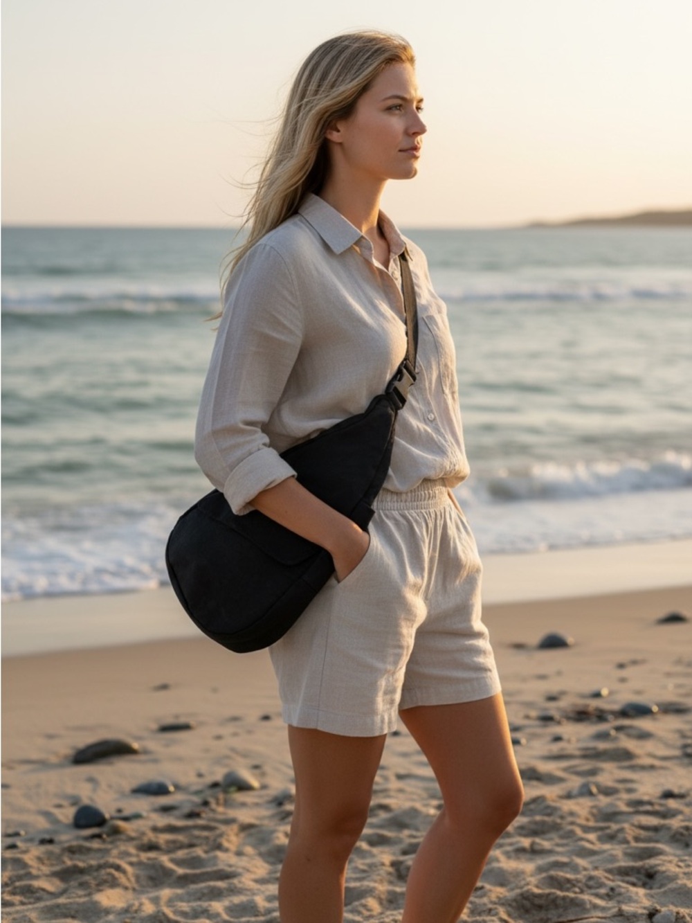 Ameribag Black Crossbody Travel Sling Bag